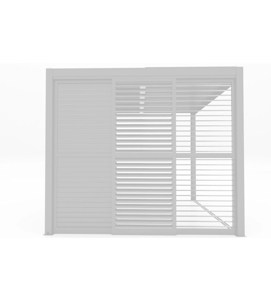 PARETE LATERALE A PANNELLI SCORREVOLI PER PERGOLE RIVIERA "SLIDING BLIND" IN ALLUMINIO BIANCO LATO 3 M