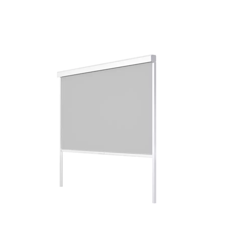 PANNELLO LATERALE AVVOLGIBILE PER PERGOLE RIVIERA "ZIP SCREEN" IN TEXTILENE BIANCO E GRIGIO LATO 4 M
