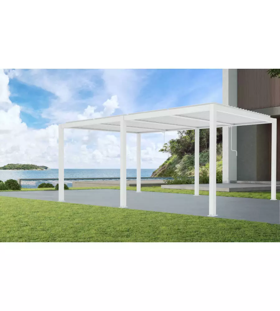 PERGOLA BIOCLIMATICA RIVIERA "SOLANUM TWIN" IN ALLUMINIO BIANCO 600X300X240 CM