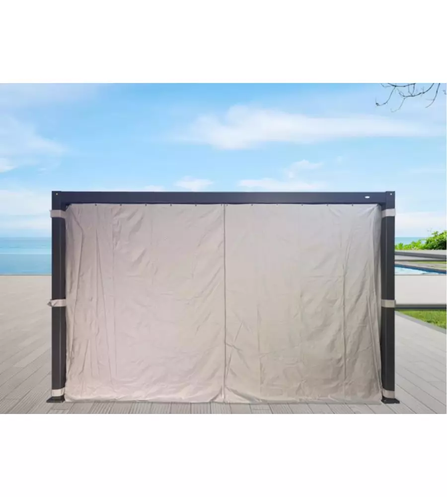 SET 4 TENDE PER PERGOLA RIVIERA "MAGNOLIA" GRIGIO CHIARO 300X400 CM