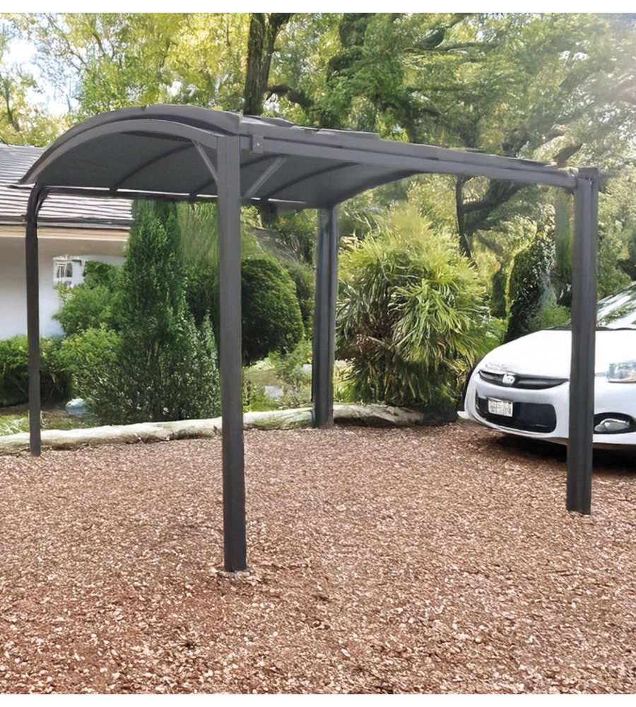 GAZEBO ESTENSIBILE RIVIERA "CARPORT DELUXE" ANTRACITE 300X300/565X243 CM