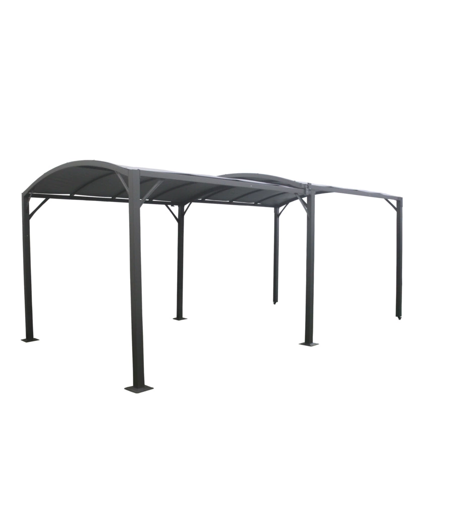 GAZEBO ESTENSIBILE RIVIERA "CARPORT DELUXE" ANTRACITE 300X300/565X243 CM