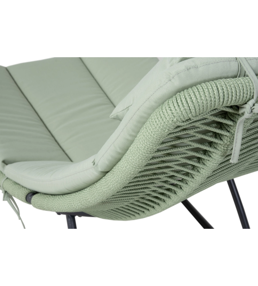 POLTRONA DA GIARDINO A DONDOLO RIVIERA "DALIA" VERDE 126X95X90 CM