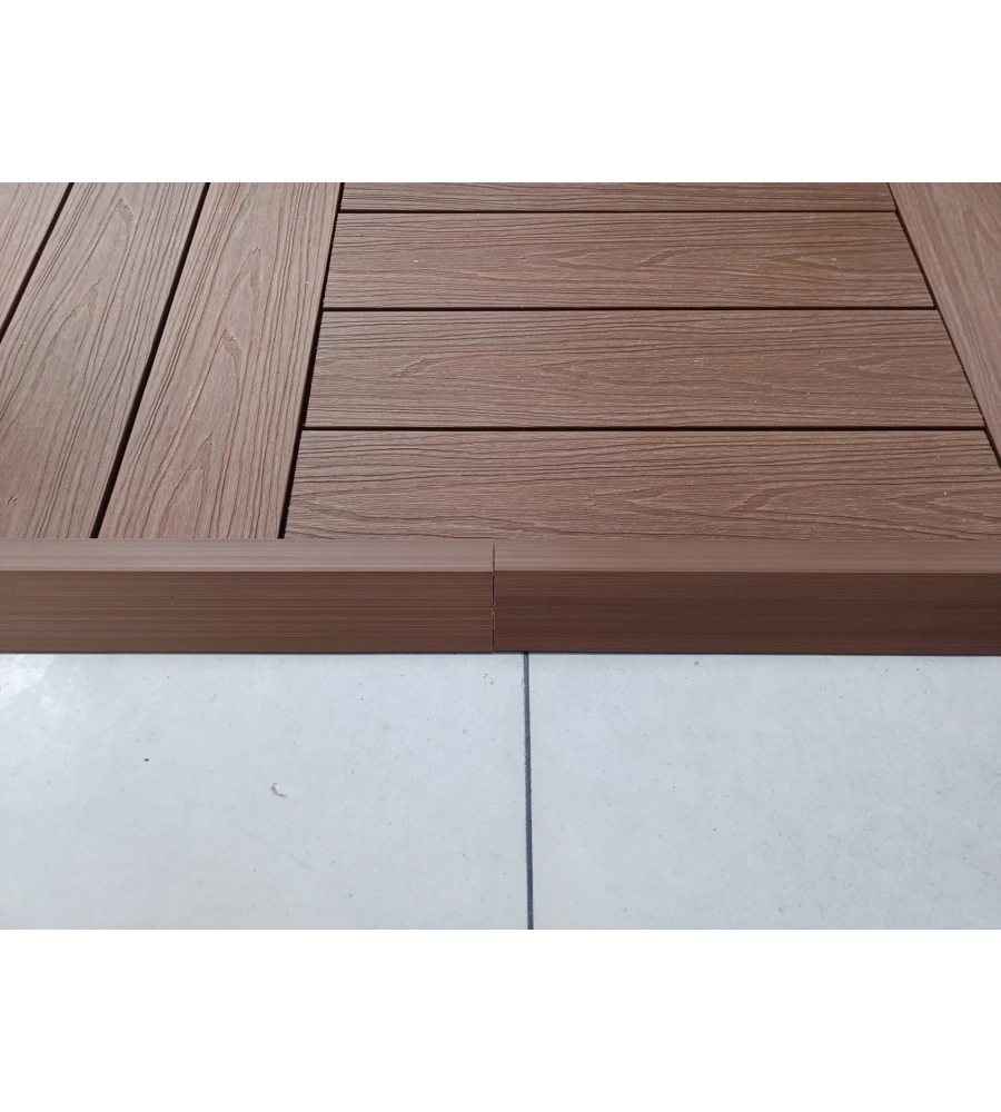 PROFILO IN WPC ANTIMACCHIA FINITURA TEAK PER PAVIMENTAZIONE DA ESTERNO 60 CM