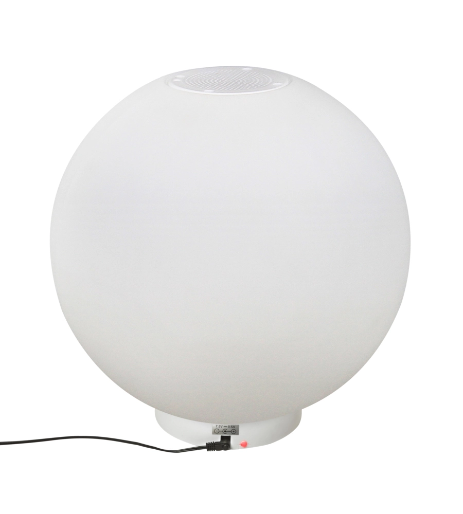 SFERA LUMONOSA E SPEAKER IN BLUETOOTH SOLARE RIVIERA IN PE E ABS Ø30X26 CM
