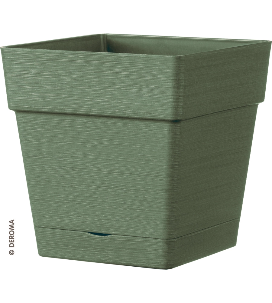 VASO DA GIARDINO "QUADRO SAVE" VERDE LICHENE, 17 CM
