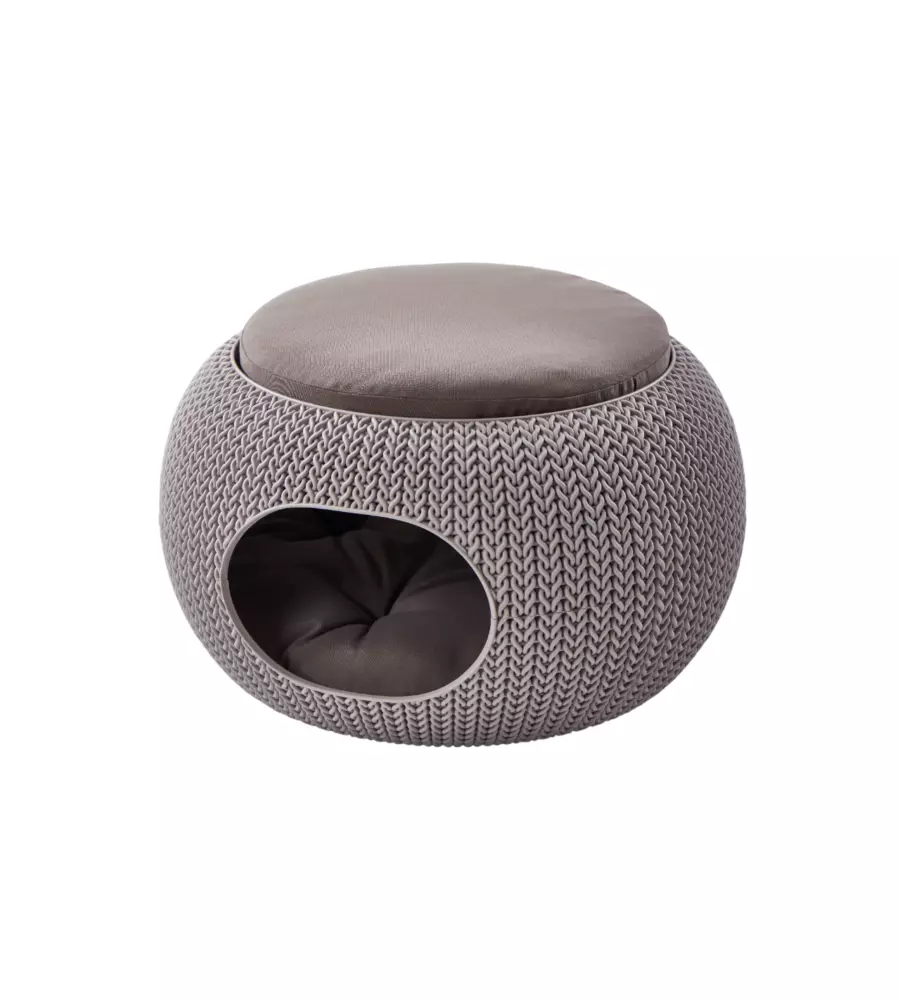 CUCCIA CHIUSA PER GATTI E CANI DI TAGLIA PICCOLA KETER "COZY" CHIUSA A 2 RIPIANI IN RESINA BEIGE 57X58X24 CM