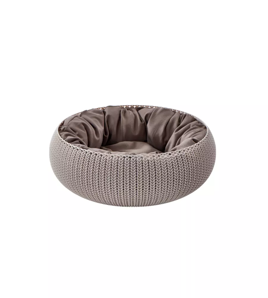 CUCCIA APERTA PER GATTI E CANI DI TAGLIA PICCOLA KETER "COZY" IN RESINA BEIGE 55X54X19 CM
