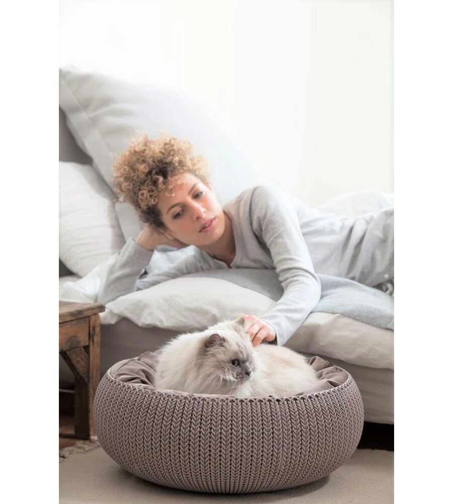 CUCCIA APERTA PER CANI E GATTI KETER "COZY" APERTA IN RESINA COLORE BEIGE, 55X54X19 CM