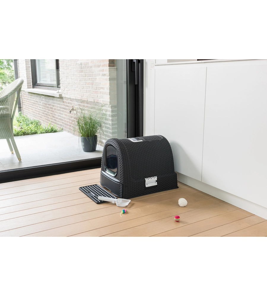 LETTIERA E TRASPORTINO PER GATTI KETER "CAT LITTER BOX" IN POLIPROPILENE COLORE ANTRACITE, 51X39X39 CM