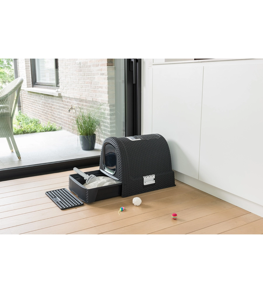 LETTIERA E TRASPORTINO PER GATTI KETER "CAT LITTER BOX" IN POLIPROPILENE COLORE ANTRACITE, 51X39X39 CM