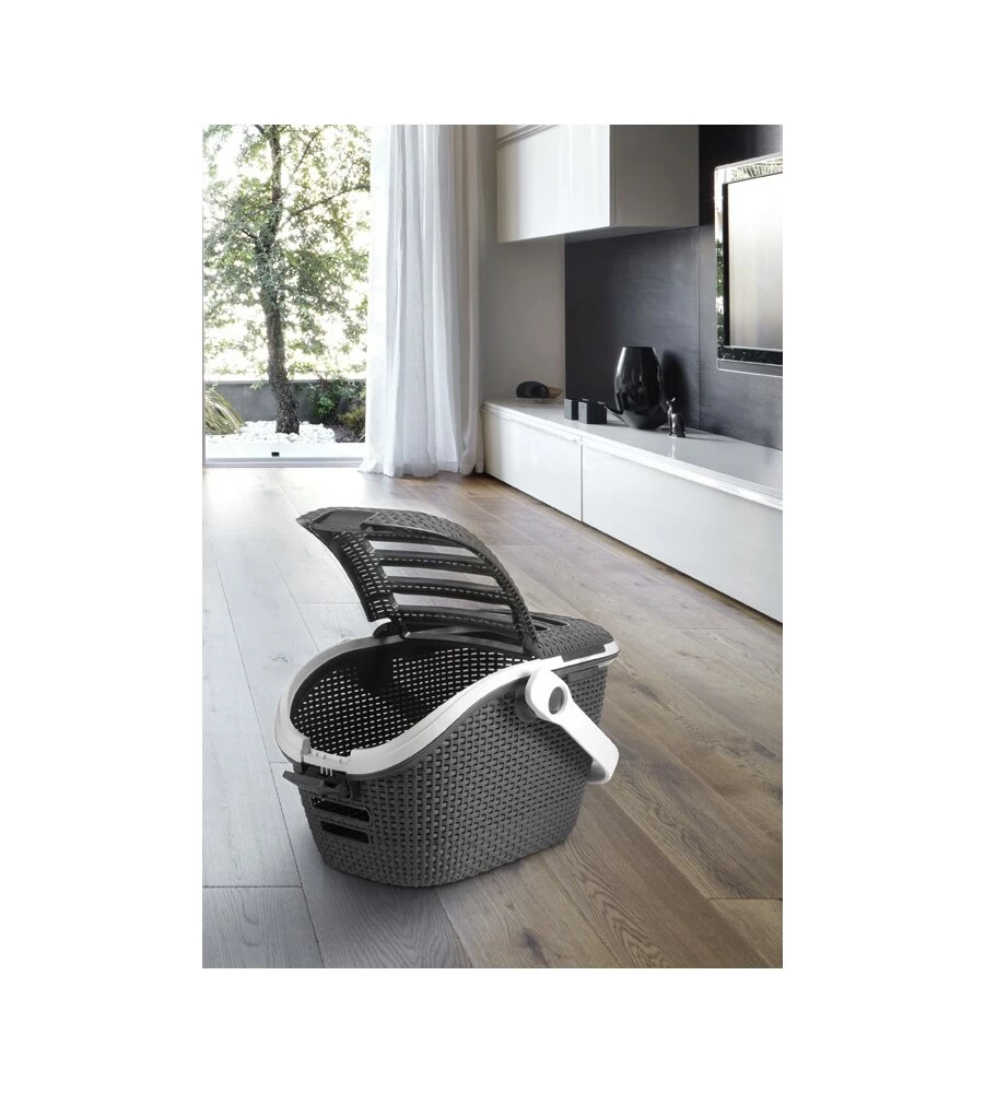TRASPORTINO PER GATTI KETER "PET CARRIER" IN RESINA COLORE ANTRACITE, 51X38X33 CM