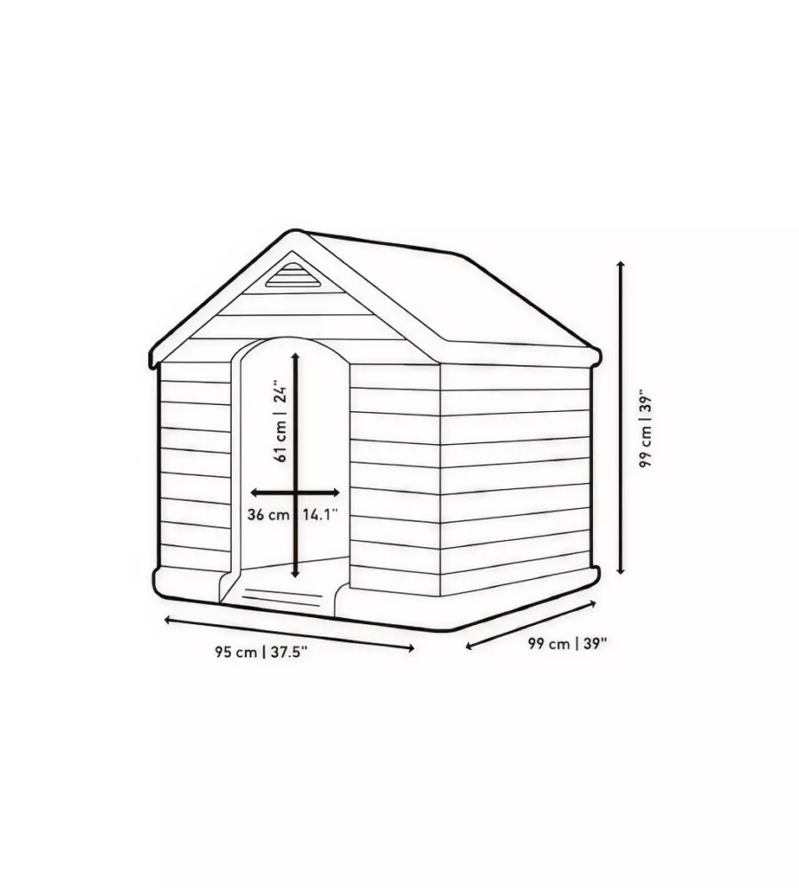 CUCCIA PER CANI DA ESTERNO KETER "DOG HOUSE" IN POLIPROPILENE BEIGE 99X95X99 CM