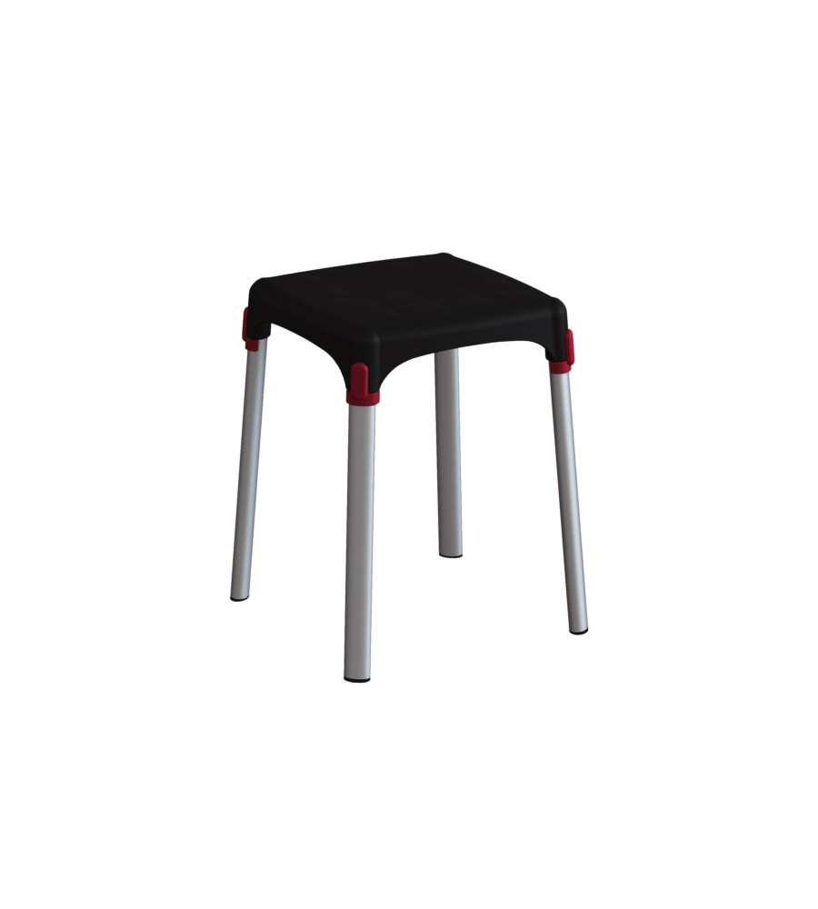 SGABELLO DA BAGNO QUADRATO COLORE NERO, 30,5X30,5X42,5 CM