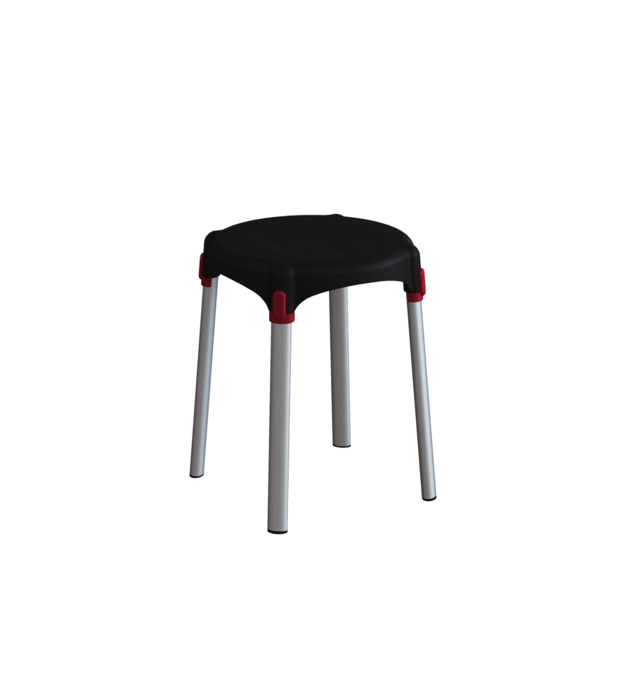 SGABELLO DA BAGNO TONDO COLORE NERO, Ø33X42,5 CM