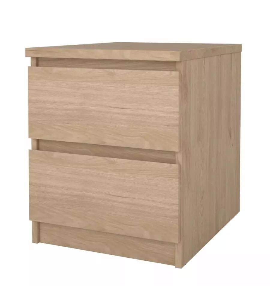 COMODINO "NAIA" CON 2 CASSETTI COLORE LEGNO, 40,4X50X49,5 CM