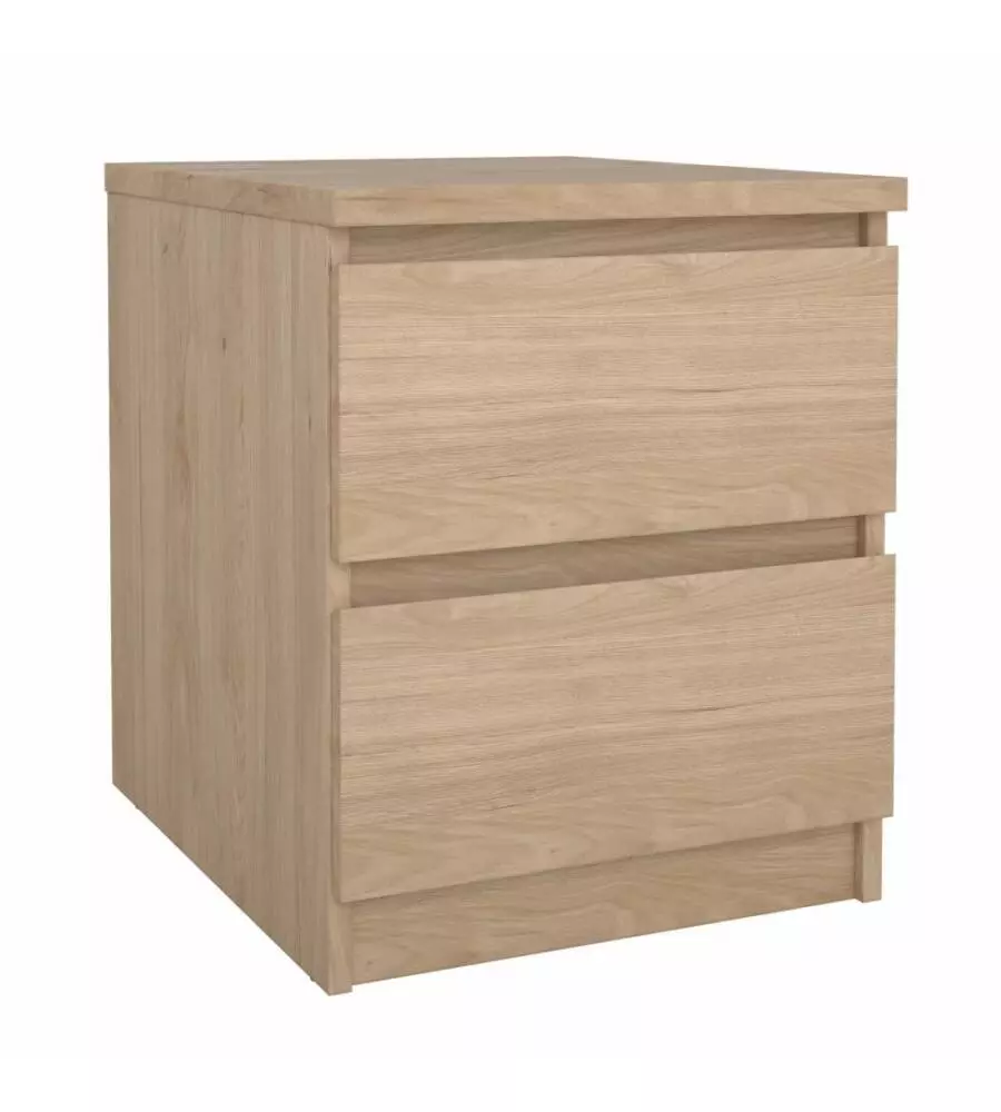 COMODINO "NAIA" CON 2 CASSETTI COLORE LEGNO, 40,4X50X49,5 CM