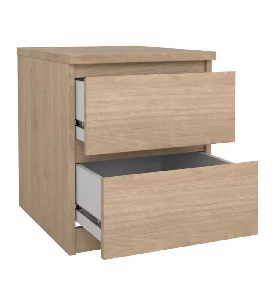 COMODINO "NAIA" CON 2 CASSETTI COLORE LEGNO, 40,4X50X49,5 CM