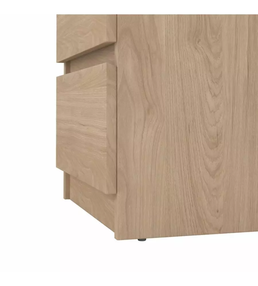 COMODINO "NAIA" CON 2 CASSETTI COLORE LEGNO, 40,4X50X49,5 CM