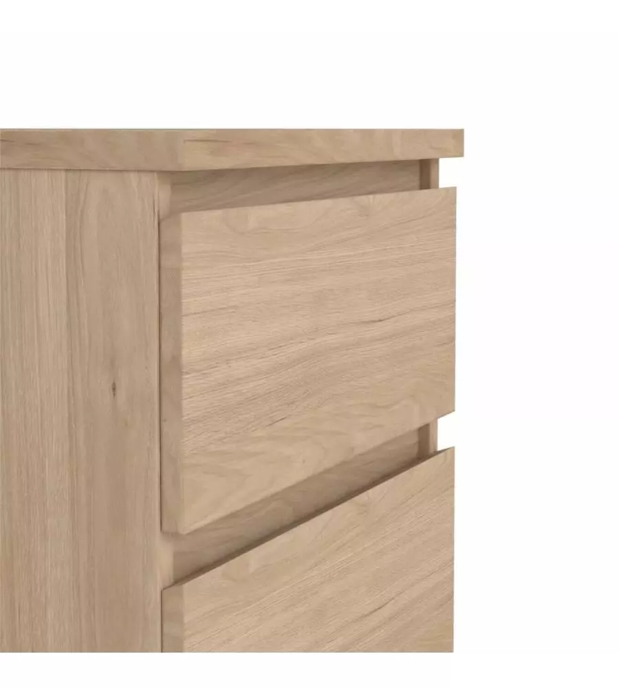 COMODINO "NAIA" CON 2 CASSETTI COLORE LEGNO, 40,4X50X49,5 CM