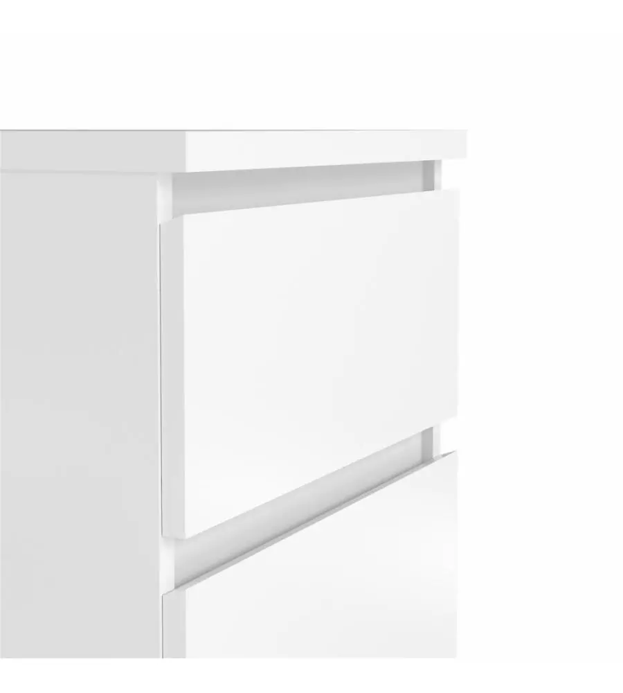 COMODINO 2 CASSETTI "NAIA" BIANCO LUCIDO 40,4X50X49,5 CM