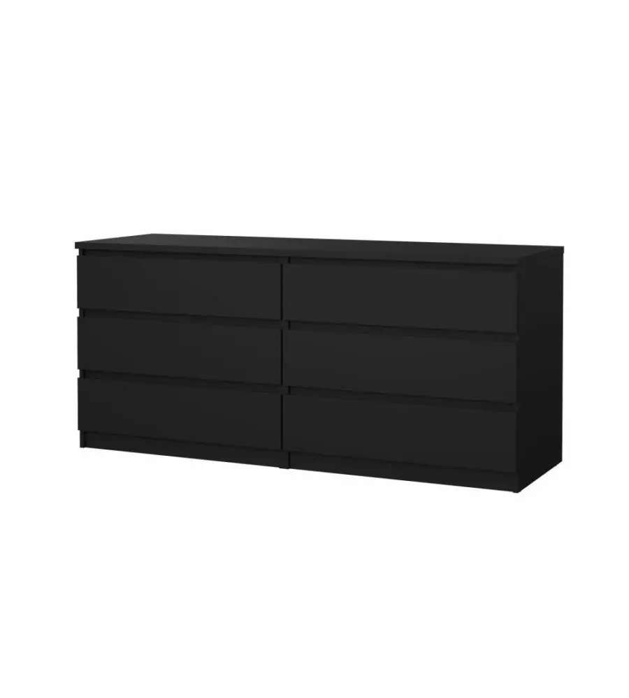 CASSETTIERA 6 CASSETTI "NAIA" NERO OPACO 153,8X50X70,1 CM