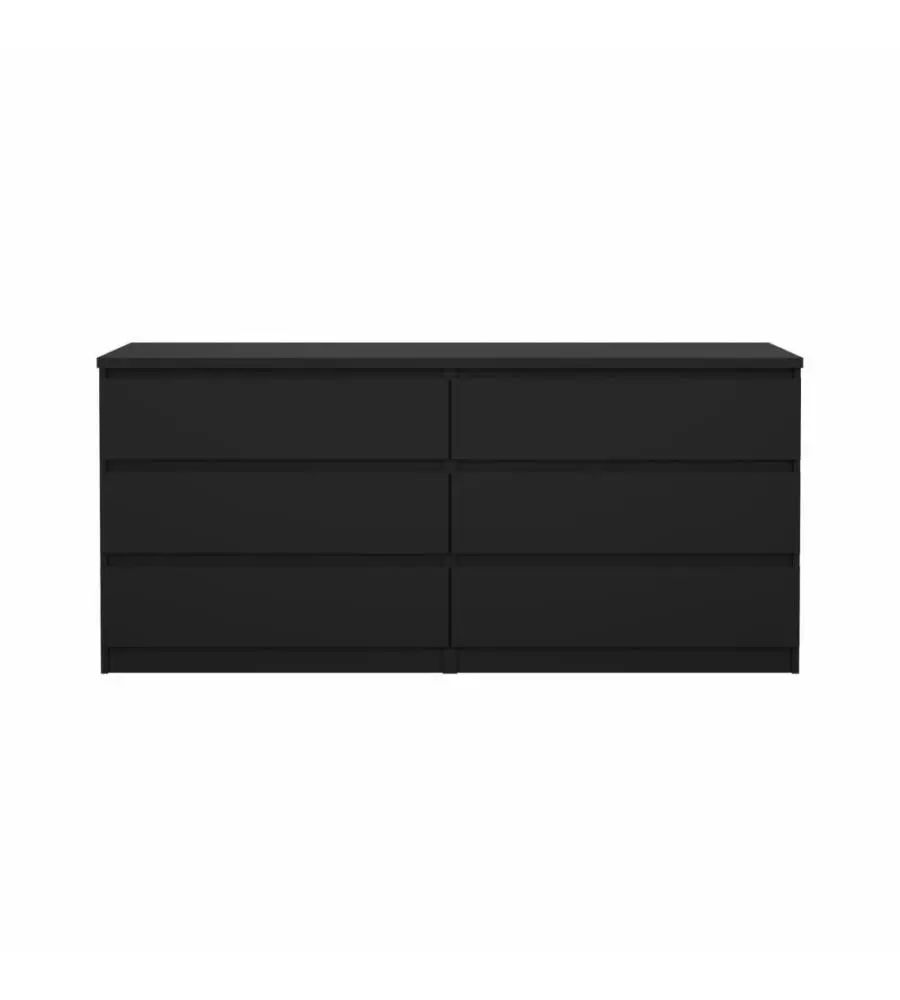 CASSETTIERA 6 CASSETTI "NAIA" NERO OPACO 153,8X50X70,1 CM