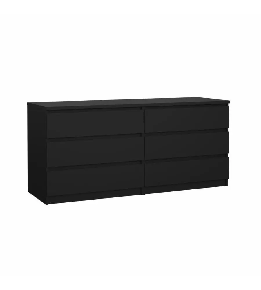 CASSETTIERA 6 CASSETTI "NAIA" NERO OPACO 153,8X50X70,1 CM