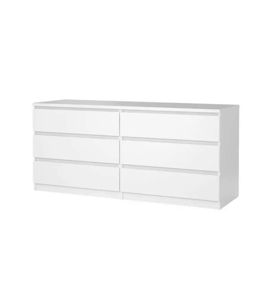 CASSETTIERA 6 CASSETTI "NAIA" BIANCO LUCIDO 153,8X50X70,1 CM
