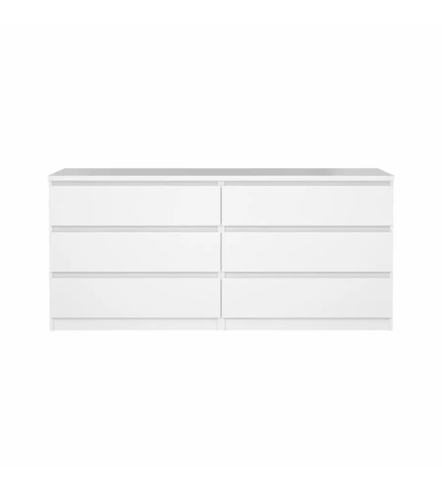 CASSETTIERA 6 CASSETTI "NAIA" BIANCO LUCIDO 153,8X50X70,1 CM