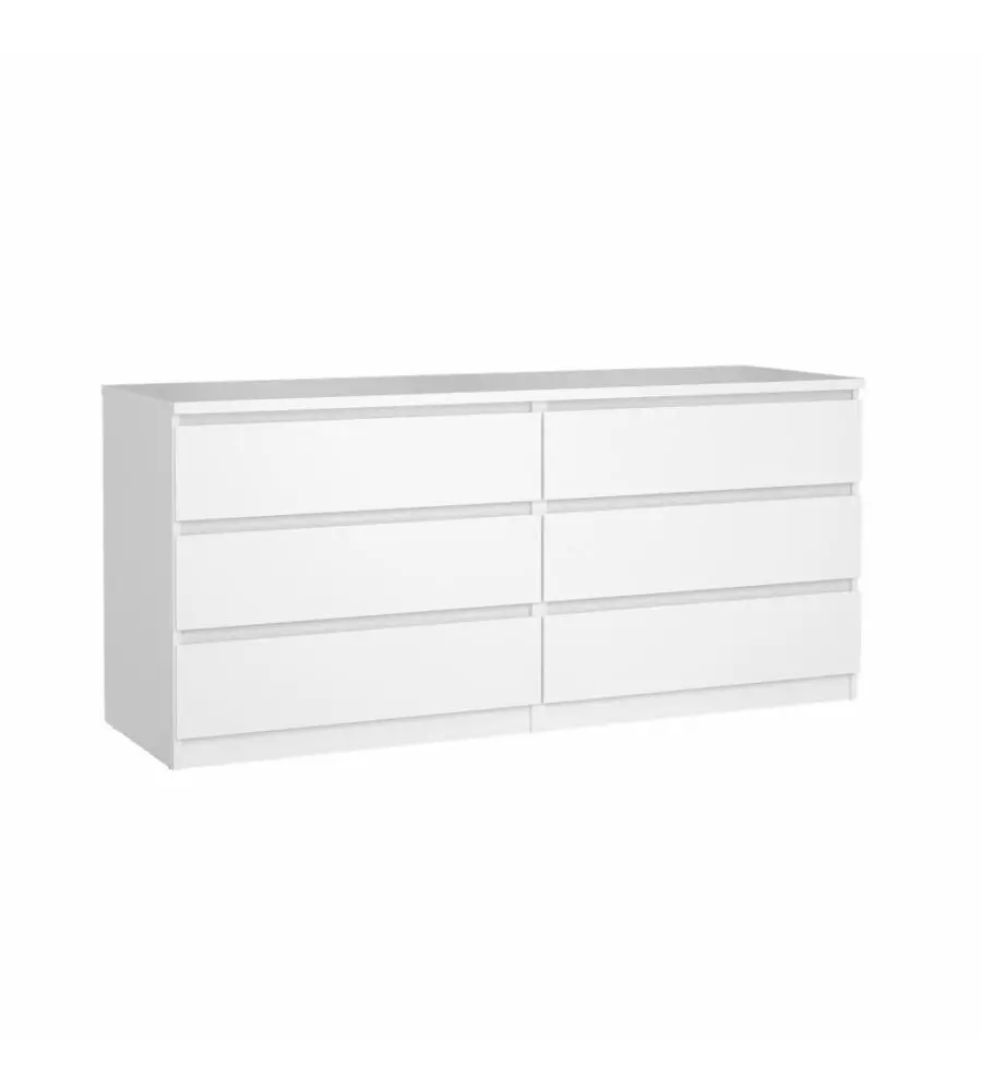 CASSETTIERA 6 CASSETTI "NAIA" BIANCO LUCIDO 153,8X50X70,1 CM