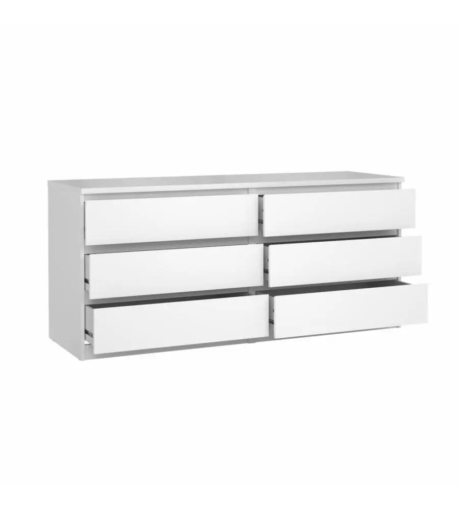 CASSETTIERA 6 CASSETTI "NAIA" BIANCO LUCIDO 153,8X50X70,1 CM