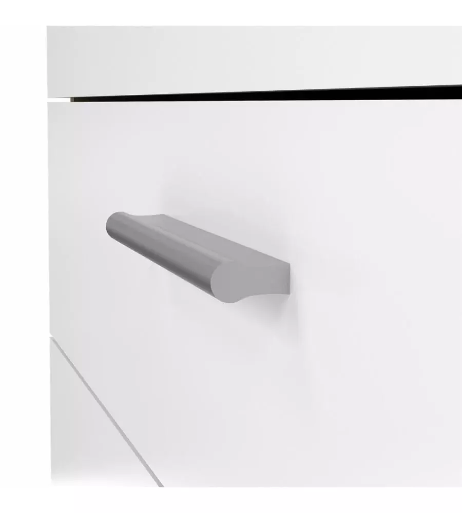 CASSETTIERA 4 CASSETTI "PEPE" ROVERE E BIANCO LUCIDO 80,2X40,2X68,2 CM