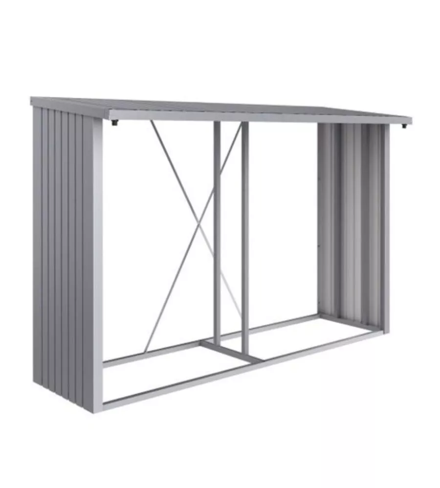 LEGNAIA BIOHORT "WOODSTOCK 300" IN ACCIAIO ZINCATO ARGENTO METALLIZZATO, 300,7X102X199 CM - 35040