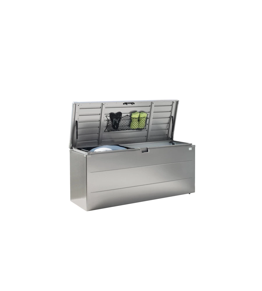 BAULE DA ESTERNO IMPERMEABILE BIOHORT "STYLEBOX 170" IN ACCIAIO ZINCATO GRIGIO QUARZO METALLIZZATO 685 LT 170X70X81 CM - COD. B380710
