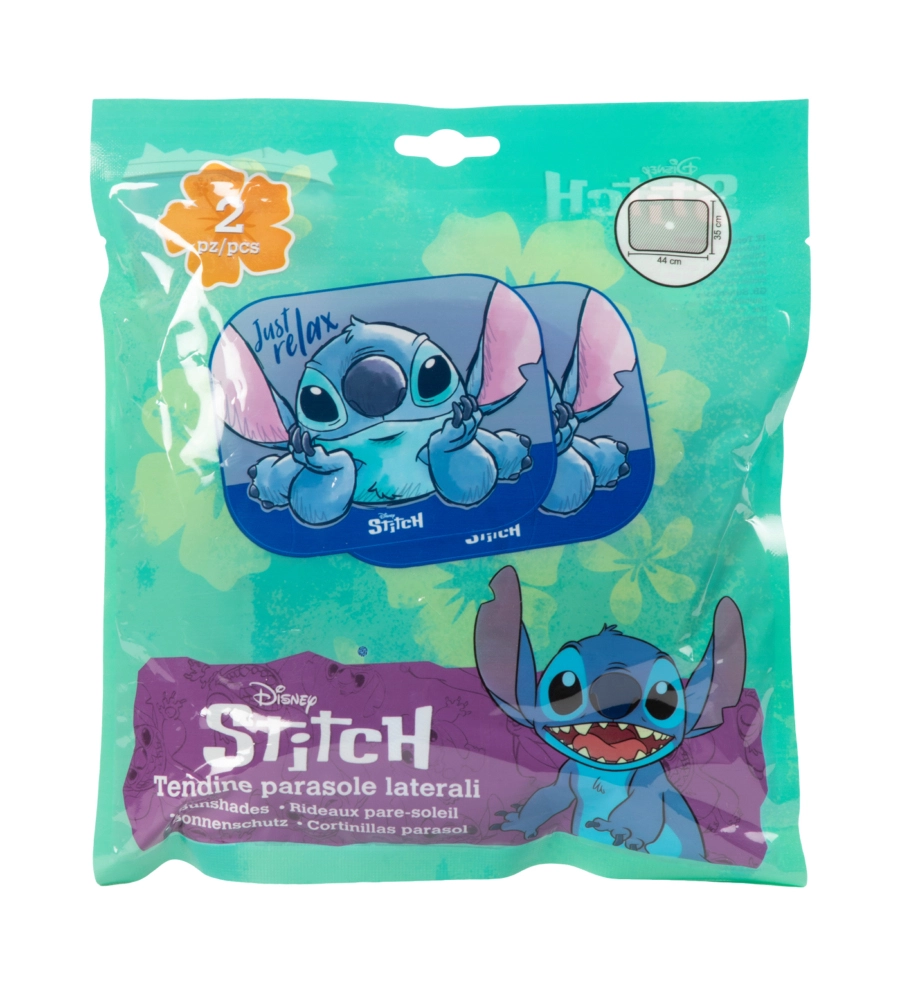 COPPIA TENDINE AUTO LATERALI "DISNEY STITCH" 44X35 CM