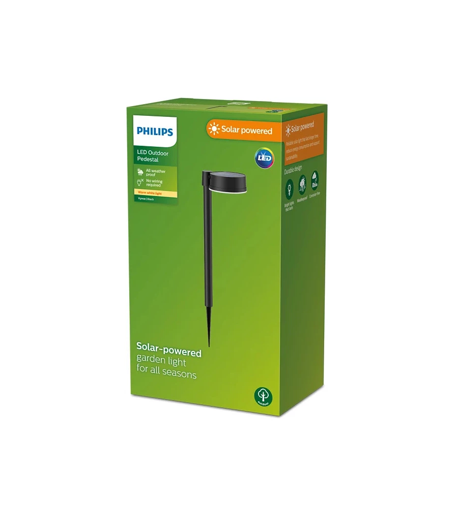PALO SOLARE LED DA TERRA PER ESTERNO PHILIPS "VYNCE", 2700 K