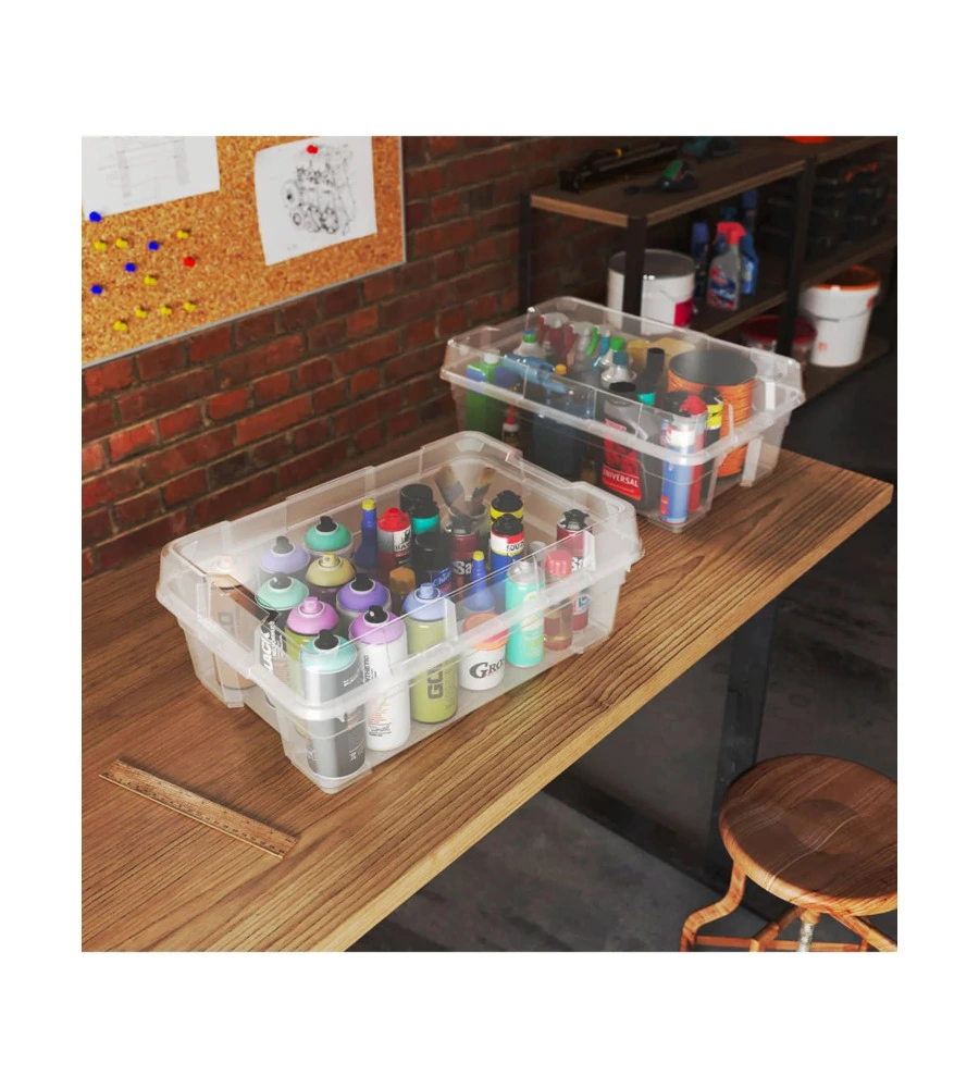 SET DA 4 CONTENITORI KETER "JUMBO" IN POLIPROPILENE COLORE TRASPARENTE, 38,5X58X21,3 CM
