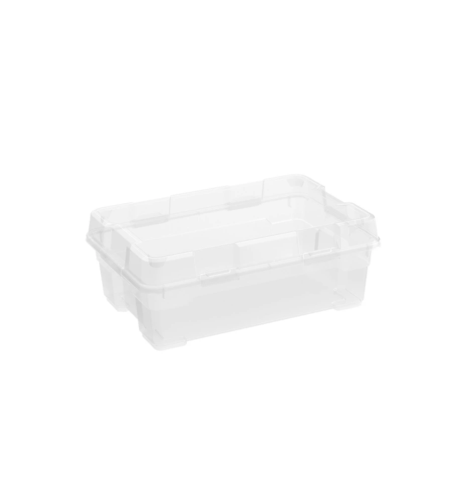 SET DA 4 CONTENITORI KETER "JUMBO" IN POLIPROPILENE COLORE TRASPARENTE, 38,5X58X21,3 CM