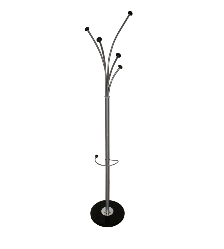 APPENDIABITI IN METALLO BELLAHOME CON POMELLI NERI E BASE IN METALLO, 38X38X187 CM