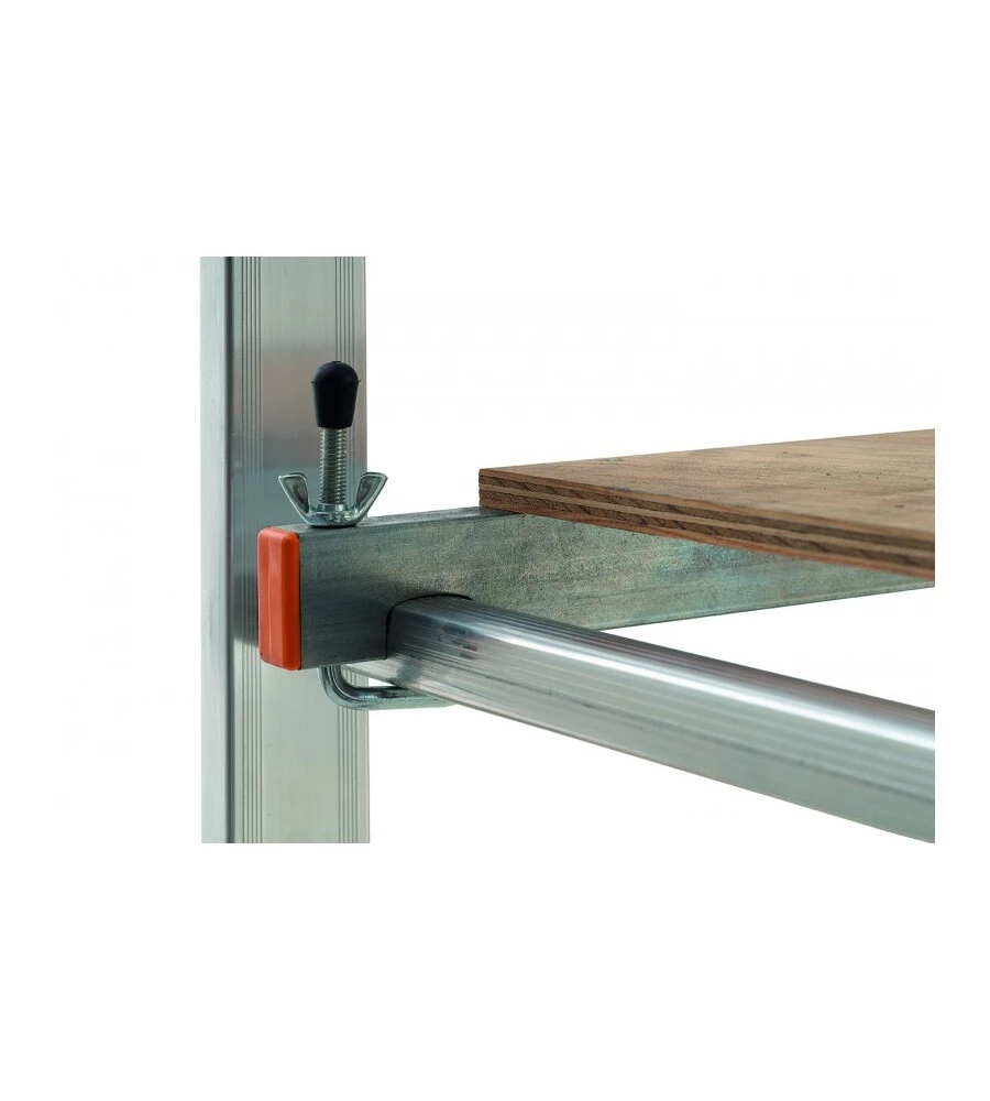 TRABATTELLO MULTIFUNZIONE "EASY 100" IN ALLUMINIO CON PIANALE IN PINO, PORTATA MASSIMA 150 KG