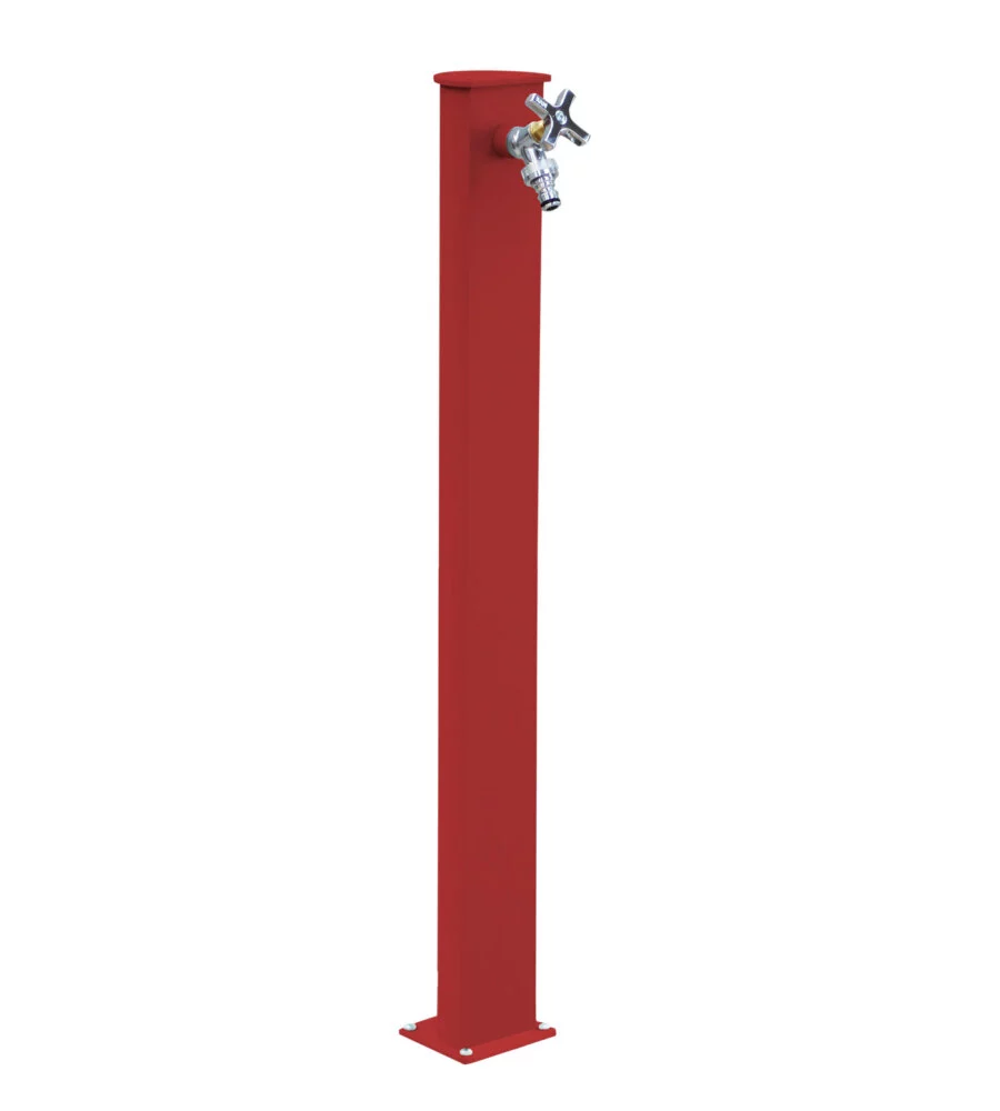 FONTANA DA GIARDINO VEDOVELLA KAM "BELFAST" IN ALLUMINIO COLORE ROSSO, 9,5X11X82 CM