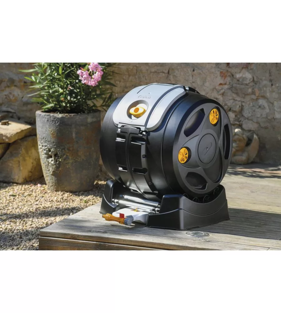 COMPOSTIERA DA ESTERNO G.F "EASY MIX COMPOSTER" 2 IN 1 IN PLASTICA RICICLATA, 60X50X65 CM