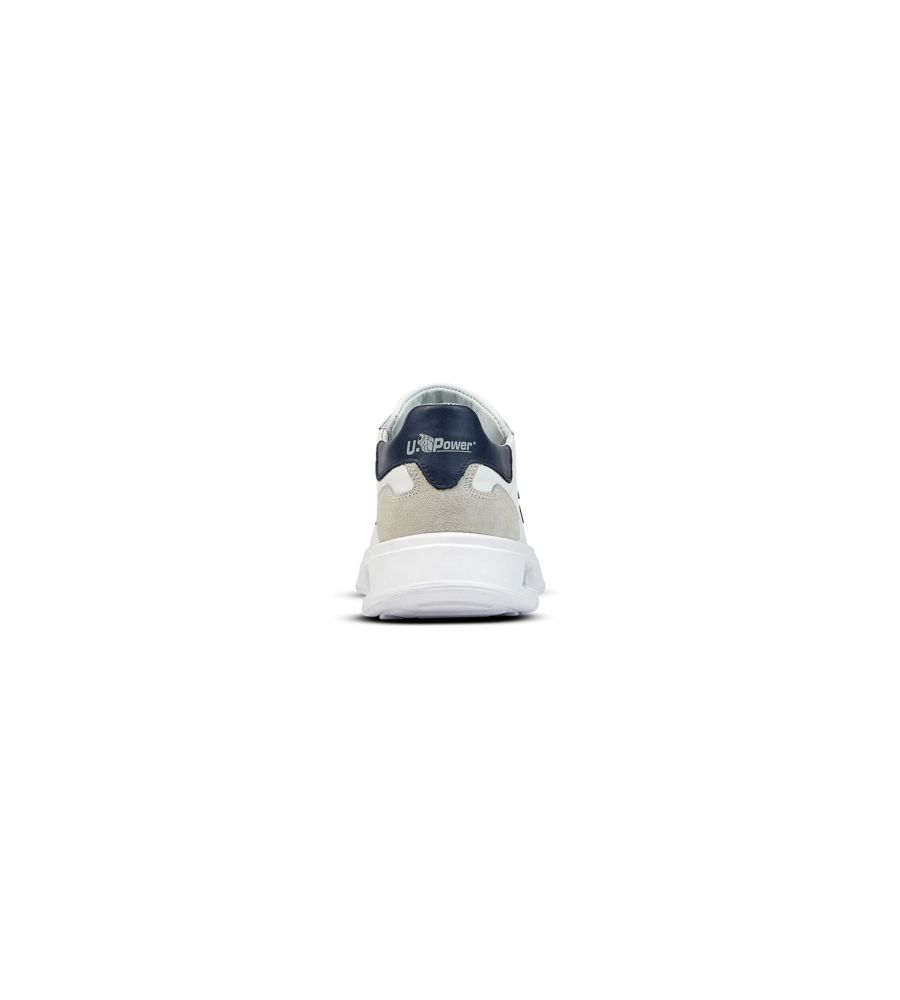 SCARPA SNEAKER U-POWER "BLAIR" IN PELLE COLORE BIANCO E BEIGE, TG 46