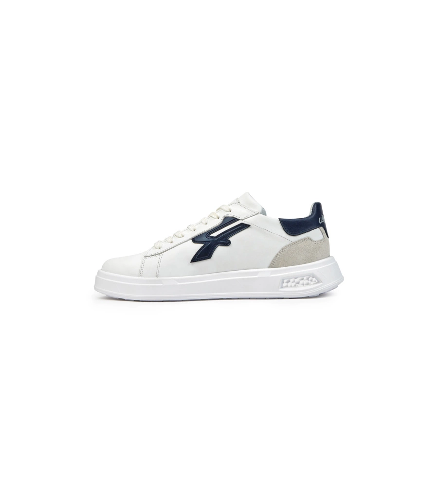 SCARPA SNEAKER U-POWER "BLAIR" IN PELLE COLORE BIANCO E BEIGE, TG 46
