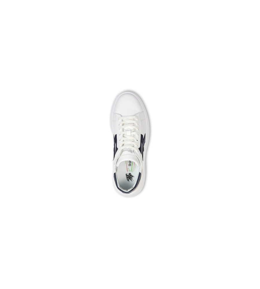 SCARPA SNEAKER U-POWER "BLAIR" IN PELLE COLORE BIANCO E BEIGE, TG 46