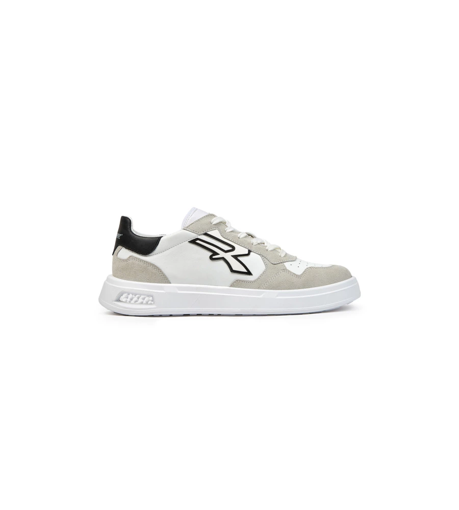 SCARPA SNEAKER U-POWER "HELIX" IN PELLE COLORE BIANCO E BEIGE, TG 45