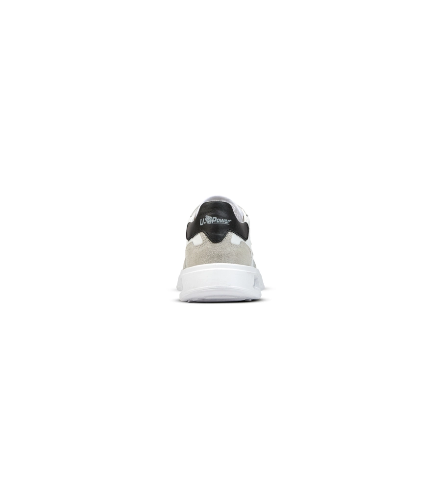 SCARPA SNEAKER U-POWER "HELIX" IN PELLE COLORE BIANCO E BEIGE, TG 45