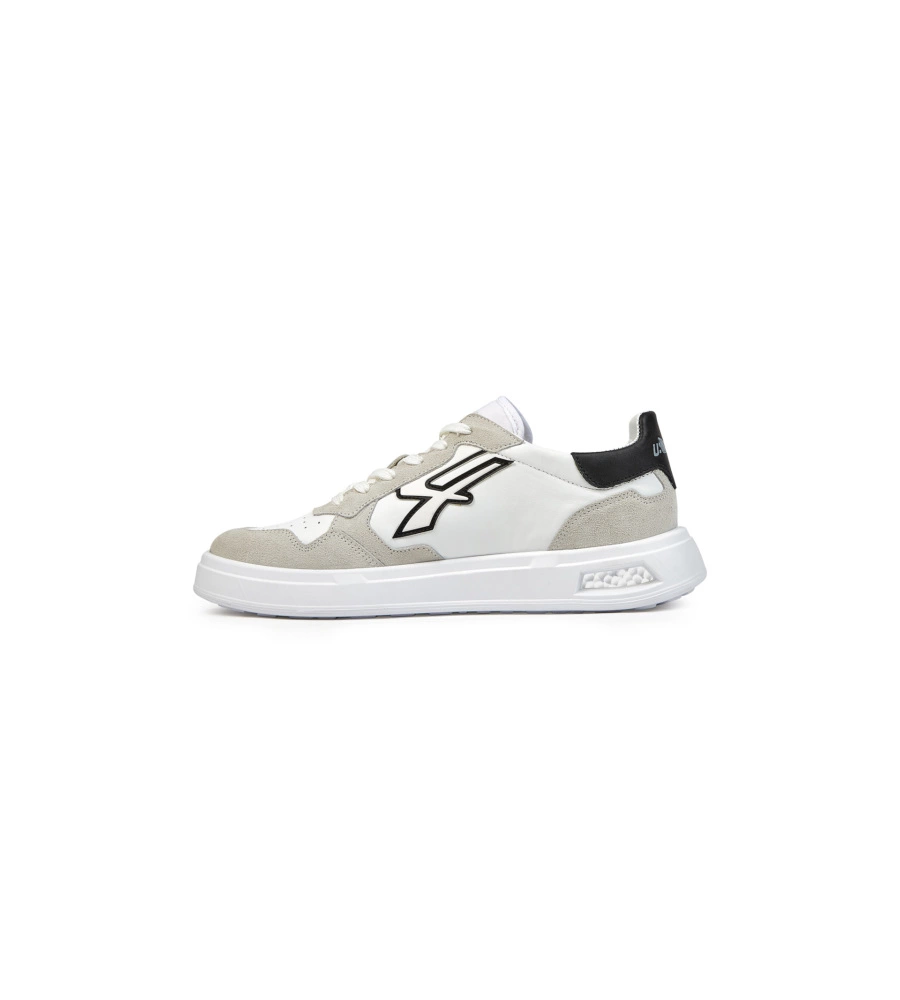 SCARPA SNEAKER U-POWER "HELIX" IN PELLE COLORE BIANCO E BEIGE, TG 45