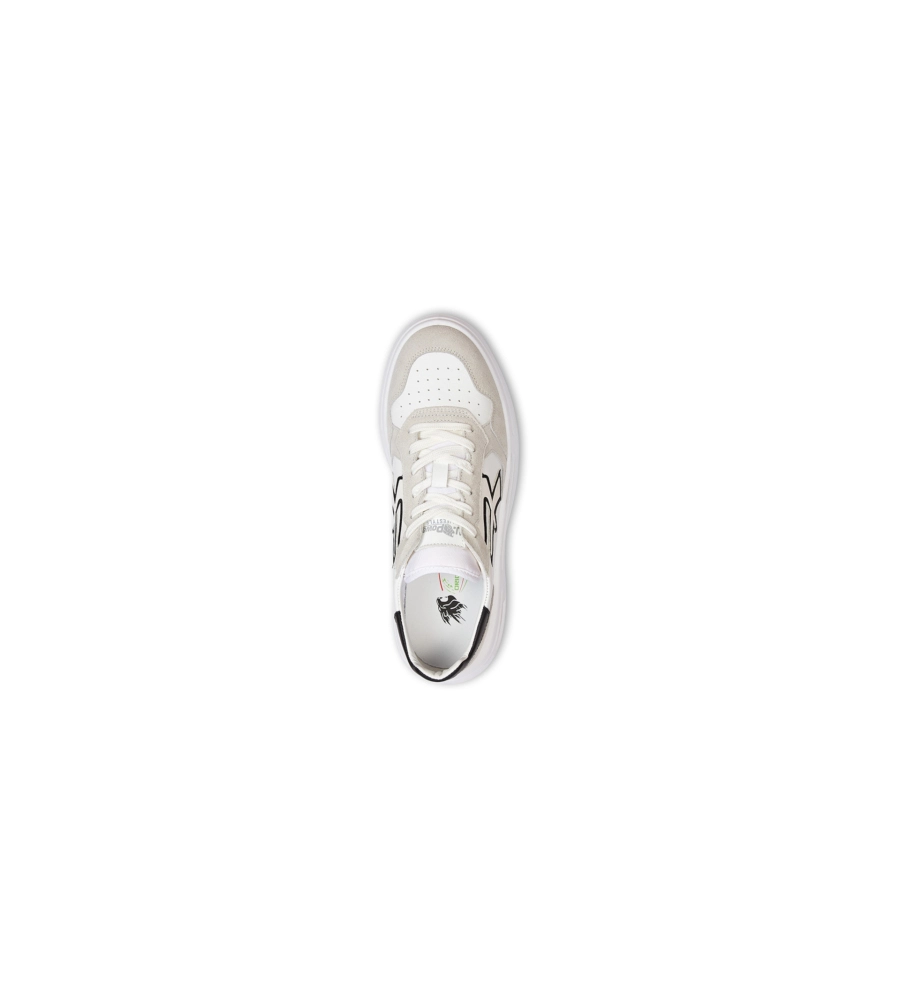 SCARPA SNEAKER U-POWER "HELIX" IN PELLE COLORE BIANCO E BEIGE, TG 45